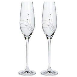 Pezsgős pohár Swarovski kristállyal 210 ml 26,3x6,6 cm S/2