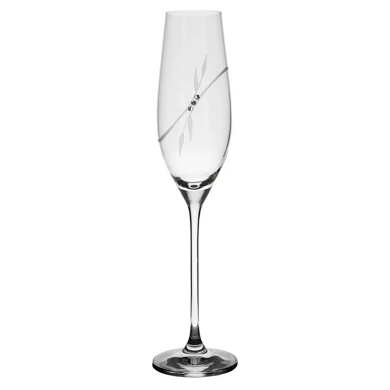 Pezsgős pohár Swarovski kristállyal 210 ml 26,3x6,6 cm S/2