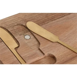 Vágódeszka szett késsel 38x20x1,5 cm S/3