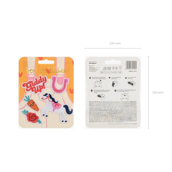 Vasalható matrica giddy up, mix, 2-7x3,5-7 cm S/5