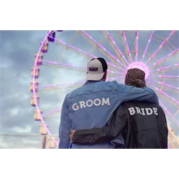 Vasalható matrica menyasszony fehér 24x6 cm