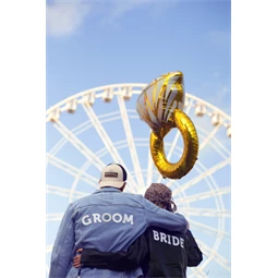 Vasalható matrica menyasszony fehér 24x6 cm