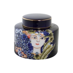 Váza női arc mintával 17x17x16 cm