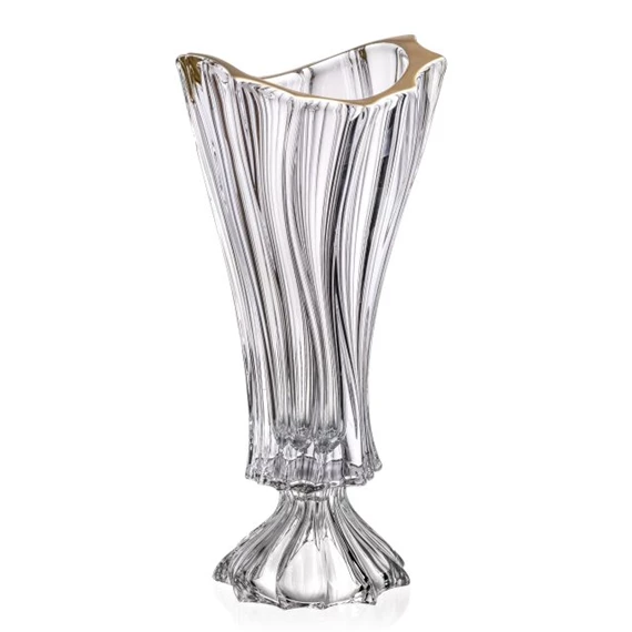 Váza talpas PLANTICA arany szegéllyel 40 cm