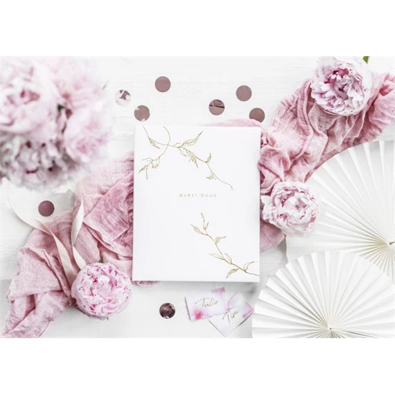 Vendégkönyv 22 oldalas 20x24,5 cm fehér,arany