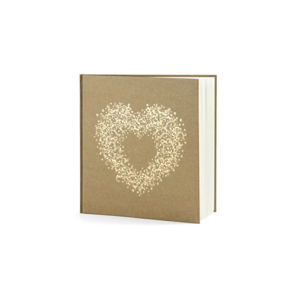 Vendégkönyv papír 20,5x20,5cm natúr,arany