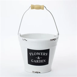 Vödör "FLOWER&GARDEN" felirattal 14x11x13 cm