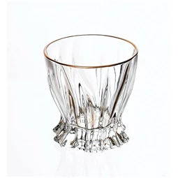 Whisky tumbler pohár szett PLANTICA arany szegéllyel 9,5 cm S/6