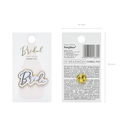 Zománc kitűző menyasszony 3,5x2 cm